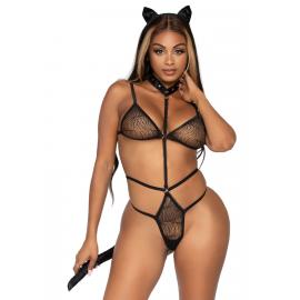 Leg Avenue Roleplay Sex Kitten Black O/S - 1