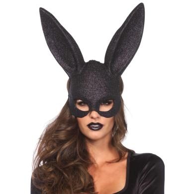 Leg Avenue Glitter masquerade rabbit mask Black