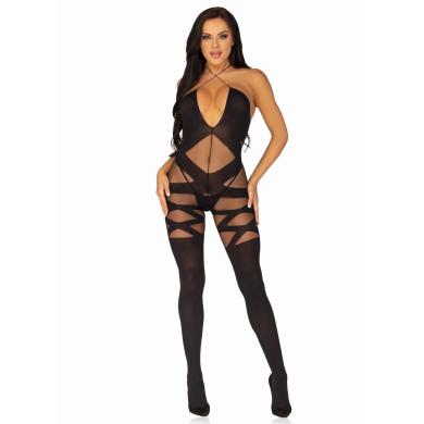 Leg Avenue Illusion halter bodystocking Black O/S