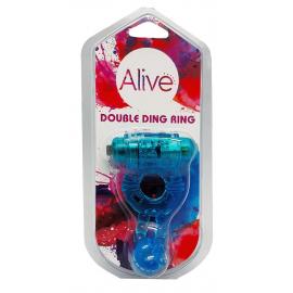 Ерекційне віброкільце Alive Double Ding Ring Blue - 2