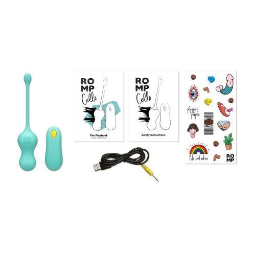 Віброяйце для точки G з пультом керування Romp Cello Light Teal