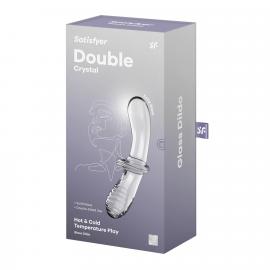 Двосторонній скляний ділдо Satisfyer Double Crystal Transparent - 5