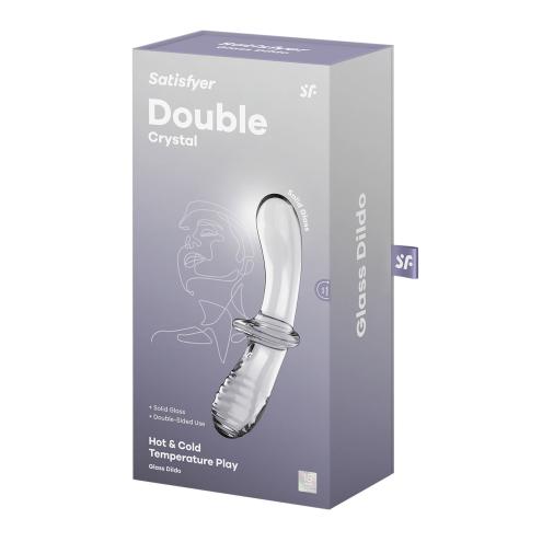 Двусторонний стеклянный дилдо Satisfyer Double Crystal Transparent