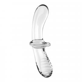 Двосторонній скляний ділдо Satisfyer Double Crystal Transparent - 2