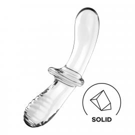 Двосторонній скляний ділдо Satisfyer Double Crystal Transparent - 1