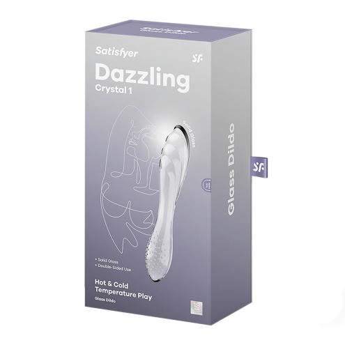 Двосторонній скляний ділдо Satisfyer Dazzling Crystal 1 Transparent