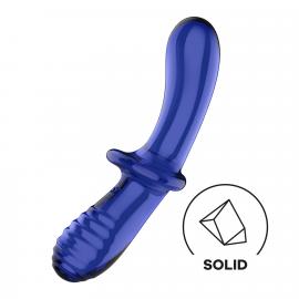 Двосторонній скляний ділдо Satisfyer Double Crystal Light blue - 1
