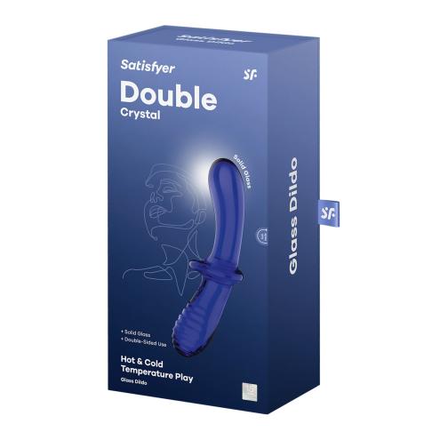 Двосторонній скляний ділдо Satisfyer Double Crystal Light blue