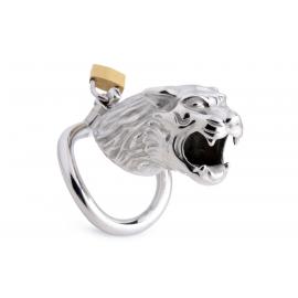 Клітка для пеніса Master Series: Tiger King Cock Cage With Lock, три кільця, замок, три ключі - 1
