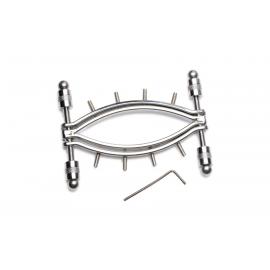 Зажим для вагины Master Series: Spread 'Em Poker Vagina Clamp with Adjustable Pressure Screws, шипы - 4