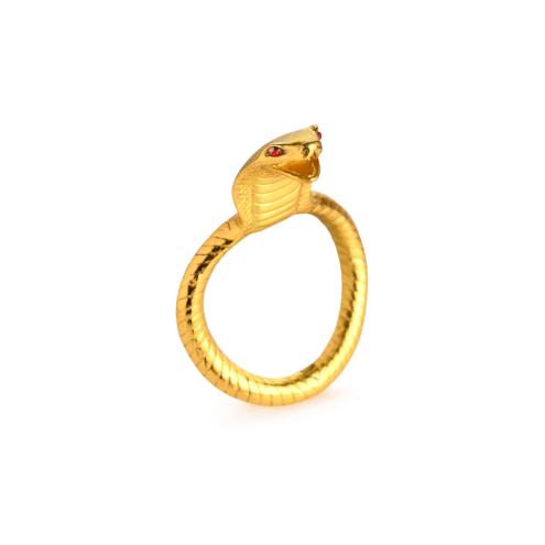 Эрекционное кольцо с головой кобры Master Series: Cobra King Golden Cock Ring