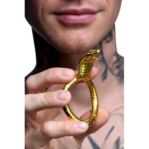 Эрекционное кольцо с головой кобры Master Series: Cobra King Golden Cock Ring