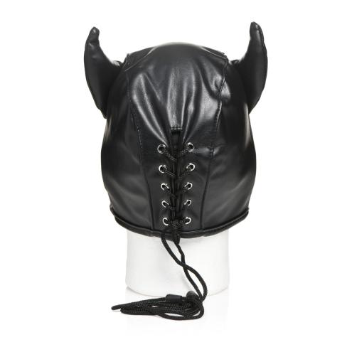 Маска с рогами Master Series: Dungeon Demon Bondage Mask with Horns, черная