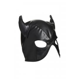 Маска з рогами Master Series: Dungeon Demon Bondage Mask with Horns, чорна - 2