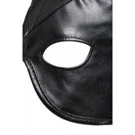 Маска з рогами Master Series: Dungeon Demon Bondage Mask with Horns, чорна - 10