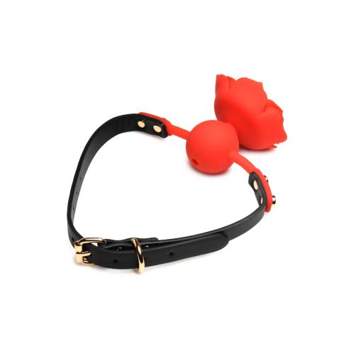 Силиконовый кляп с розой Master Series: Blossom Silicone Rose Gag – Red