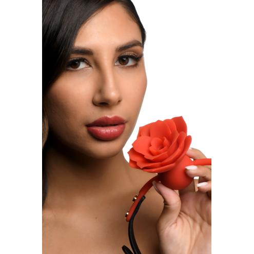 Силиконовый кляп с розой Master Series: Blossom Silicone Rose Gag – Red