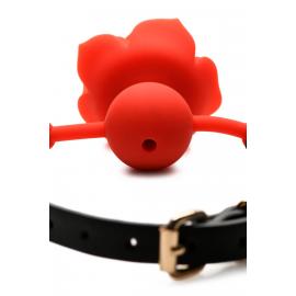 Силіконовий кляп з трояндою Master Series: Blossom Silicone Rose Gag – Red - 8