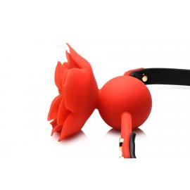 Силіконовий кляп з трояндою Master Series: Blossom Silicone Rose Gag – Red - 7
