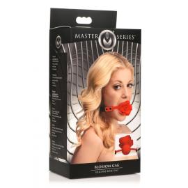 Силіконовий кляп з трояндою Master Series: Blossom Silicone Rose Gag – Red - 9