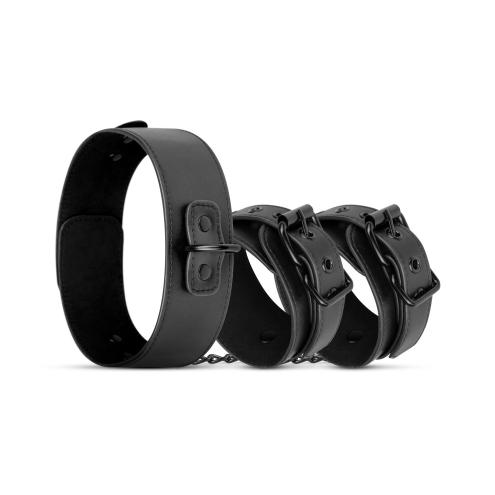 Наручники з нашийником Bedroom Fantasies Collar & Cuffs - Black