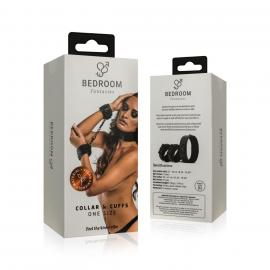 Наручники з нашийником Bedroom Fantasies Collar & Cuffs - Black - 5