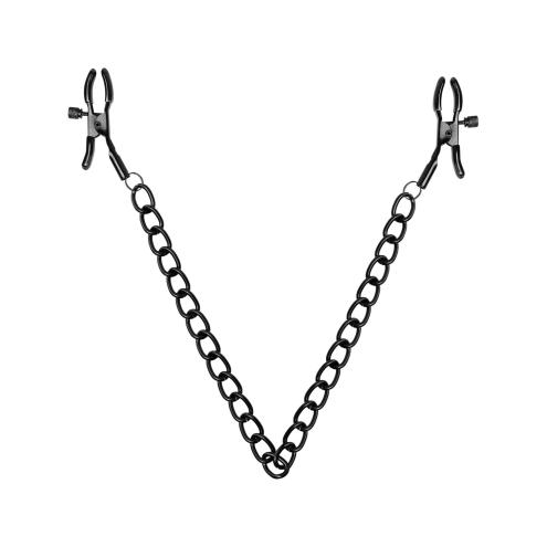 Зажимы для сосков Bedroom Fantasies Nipple Clamps with Chain - Black