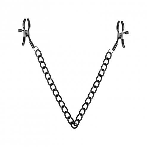 Зажимы для сосков Bedroom Fantasies Nipple Clamps with Chain - Black