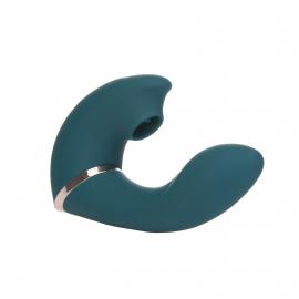 Багатофункціональний вібратор із вакуумною стимуляцією Swan The Monarch Teal - 3
