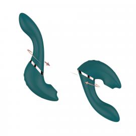 Багатофункціональний вібратор із вакуумною стимуляцією Swan The Monarch Teal - 6