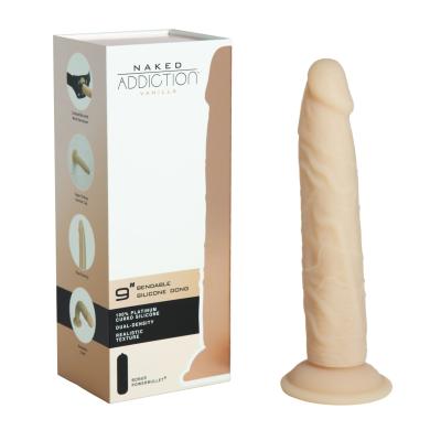 Фаллоимитатор Naked Addiction — 9 Silicone Dual Density Bendable Dildo Vanilla