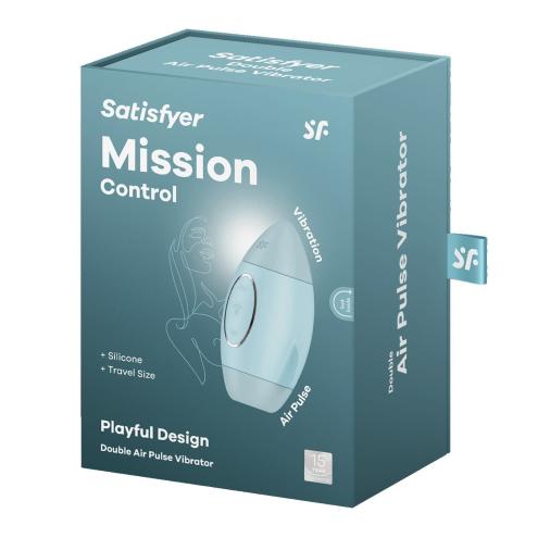 Вакуумный стимулятор с вибрацией Satisfyer Mission Control Blue