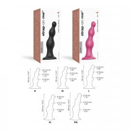 Насадка для страпону Strap-On-Me Dildo Plug Beads Framboise Metallic S - 5