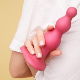 Насадка для страпону Strap-On-Me Dildo Plug Beads Framboise Metallic L - 3
