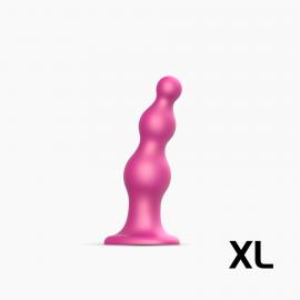 Насадка для страпону Strap-On-Me Dildo Plug Beads Framboise Metallic XL - 1