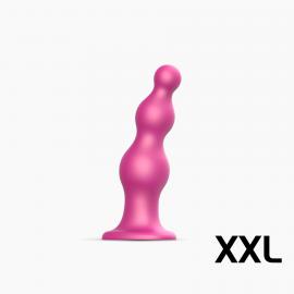 Насадка для страпону Strap-On-Me Dildo Plug Beads Framboise Metallic XXL - 1