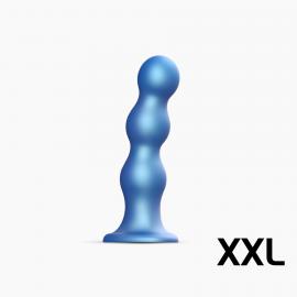 Насадка для страпону Strap-On-Me Dildo Plug Balls Blue Metallic XХL - 1