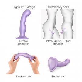 Насадка для страпона Strap-On-Me Dildo Plug P&G Lilas Metallic S - 4