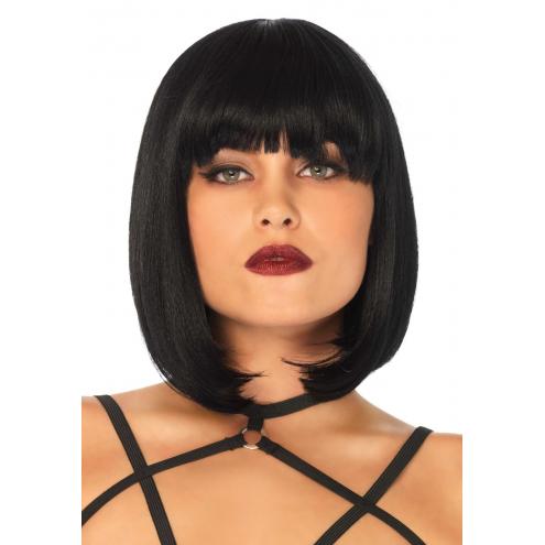 Короткий парик каре с челкой Leg Avenue Short natural bob wig, черный