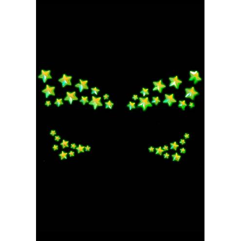Прикраса-зірочки для тіла Leg Avenue Celeste face jewels sticker, наклейки, світяться у темряві