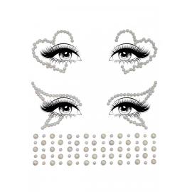 Набір страз-прикрас для тіла Leg Avenue Ayla face jewel sticker, наклейки, світяться у темряві - 1