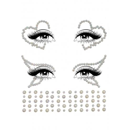 Набір страз-прикрас для тіла Leg Avenue Ayla face jewel sticker, наклейки, світяться у темряві