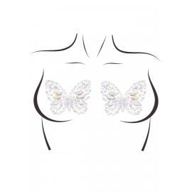 Пэстис-бабочки из кристаллов Leg Avenue Chrysallis nipple sticker, наклейки, светятся в темноте - 1