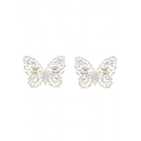 Пэстис-бабочки из кристаллов Leg Avenue Chrysallis nipple sticker, наклейки, светятся в темноте