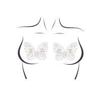 Пэстис-бабочки из кристаллов Leg Avenue Chrysallis nipple sticker, наклейки, светятся в темноте