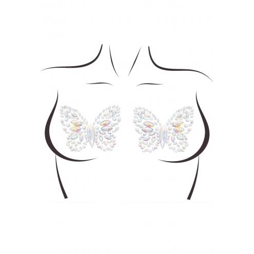 Пэстис-бабочки из кристаллов Leg Avenue Chrysallis nipple sticker, наклейки, светятся в темноте