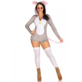 Комбінезон-костюм мишки Leg Avenue Comfy Mouse XS, з капюшоном - 2