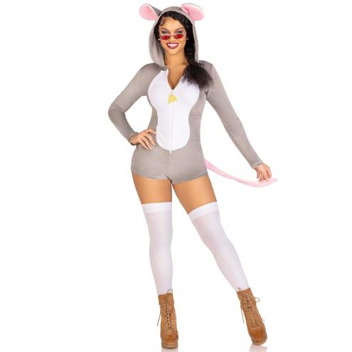 Комбінезон-костюм мишки Leg Avenue Comfy Mouse XS, з капюшоном