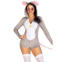 Комбінезон-костюм мишки Leg Avenue Comfy Mouse XS, з капюшоном