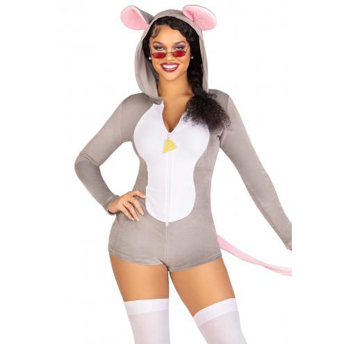 Комбінезон-костюм мишки Leg Avenue Comfy Mouse XS, з капюшоном